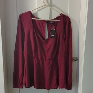 Torrid Size 0 Red Peplum Top